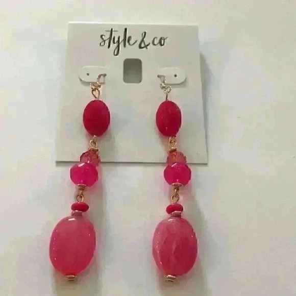 Style & Co new Beaded Linear Drop Earrings - Picture 2 of 8